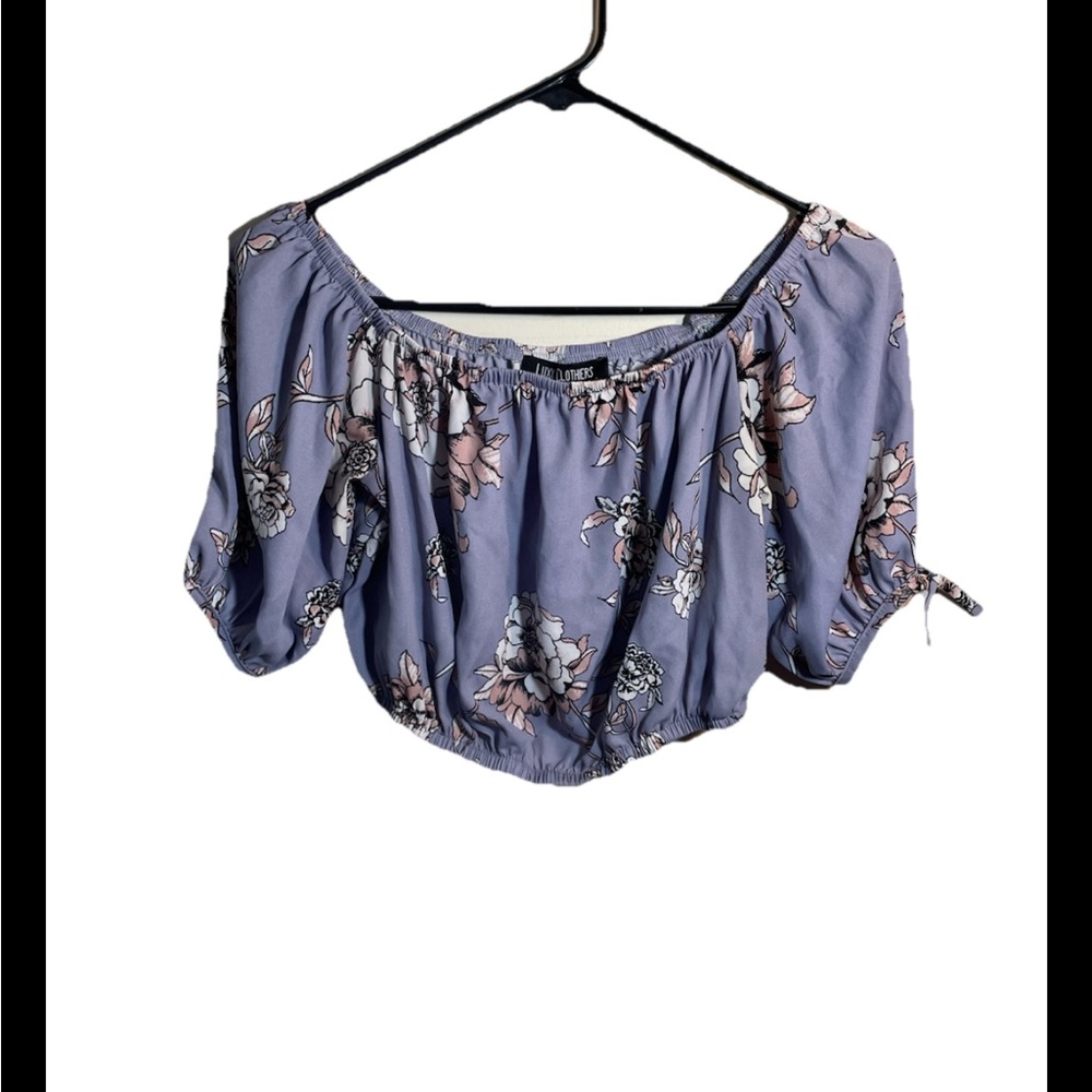 Luxx Clothiers Purple Floral Crop Top